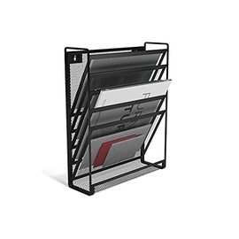 TRU RED 5-Pocket Mesh Letter Wall File, Black (TR57582-CC)