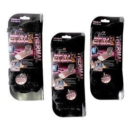 3 Pair Ladies Black Heat Zone Heated Socks Thermal Insulated Boot Socks 100% Mega Brush