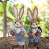 Simulation Straw Rabbit Bunny Easter Decorations Cute Holiday Decor Supplies