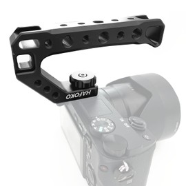 R005 Top Camera Hot Shoe Grip Top Universal Video Stabiliser with 3 Cold Shoes 1/4 Inch 3/8 Inch Compatible with LED Light Cameras Microphone Monitor Low Angle Shot