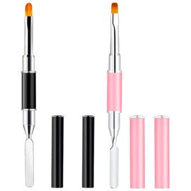 Visxcnu Brush nail, brush nail acrylic gel dual-ended poly gel brush, 2 pieces, acrylic UV, 2-in-1 nail design, polygel brush & picker, nail tools, accessories for acrylic nails extension