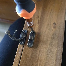 Antique Castle Hook, 12 Antique Decorative Metal Hooks, Jewelry Gifts, Wine Wooden Box Rolls, Vintage Castle Hooks with Screws (Bronze Left Hook)