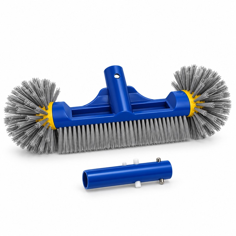 2 Pack 13 Inch Pool Cleaning Brush Heads with Rounded