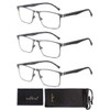 LAURA FAIRY Stylish Metal Frame Reading Glasses for Men,Spring Hinge