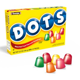 DOTS Assorted Fruit Flavored Gumdrops Candy, 6.5oz Theater Box, 4-Pack