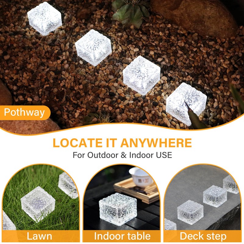 JKIMK Solar Brick Lights - Outdoor Waterproof Patio & Garden