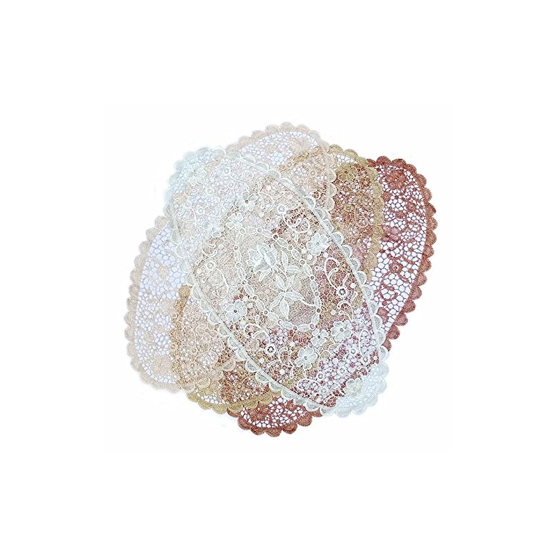 Set of 4 Lace Embroidered Table Runners, Hollow Lace Table