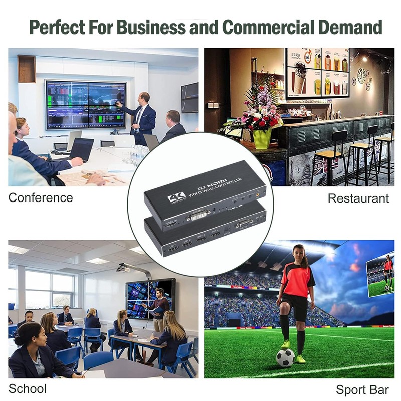 GGrozza Video Wall Controller, 4K 2X2 TV Wall Processor with