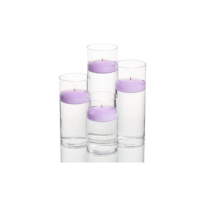 Eastland Set of 4 Cylinder Vases and 4 Lavender Richland