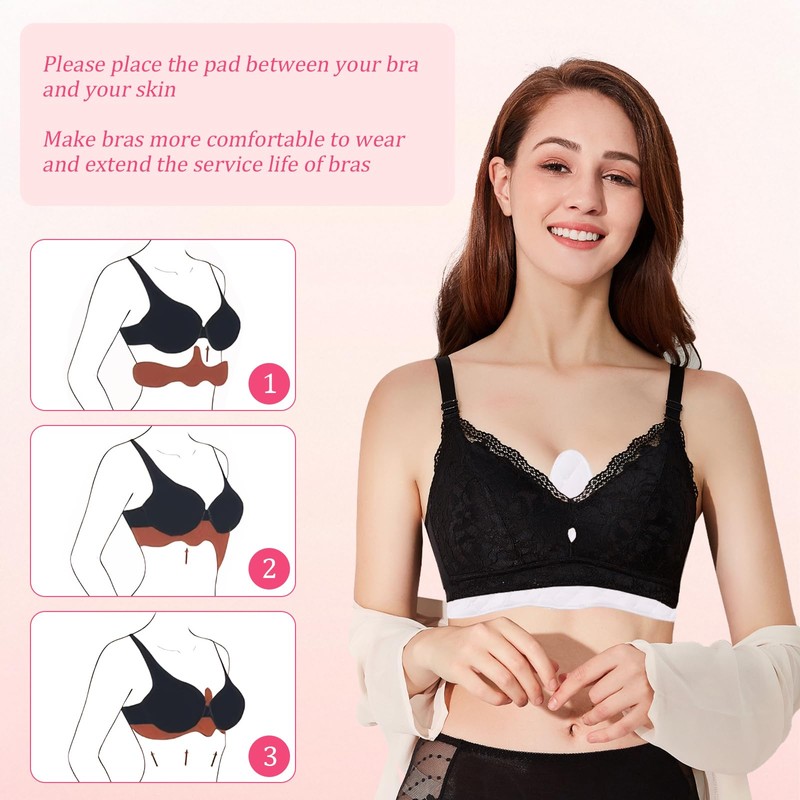 Pack of 10 Bra Inserts, Sweating, Underbust Sweat Protection, Rectangular
