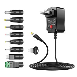ZOZO Universal AC/DC Adapter 12W 3V 4.5V 5V 6V 7.5V 9V 12V Switching Power Supply Charger with 8 Tips 5.5x2.1mm 5.5x2.5mm Micro USB for Routers Speakers CCTV Cameras LED Strip Lights