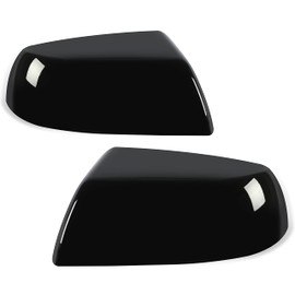 HECASA Mirror Covers Caps Kit Compatible with 2007-2022 Toyota Tundra Crewmax Sequoia Glossy Black