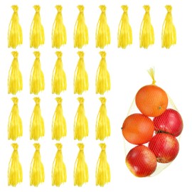 sourcing map 150pcs Egg Hatching Bags, 12 Inch Mesh Nylon Netting Reusable Produce Mesh Bags Strong Stretchable Plastic Seafood Boil Bags for Fruits Vegetables Storage, Yellow