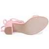 Allegra K Women's Tie Up Strappy Heels Light Pink Chunky