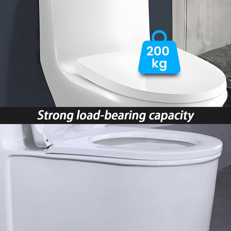 Toilet Seat, Soft Close V Shape Toilet Seat with Adjustable
