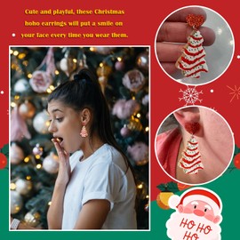 Christmas Earrings Cute Christmas Tree Earrings for Women Christmas Light Cat Earrings Stocking Stuffers for Women Christmas Gifts 2024