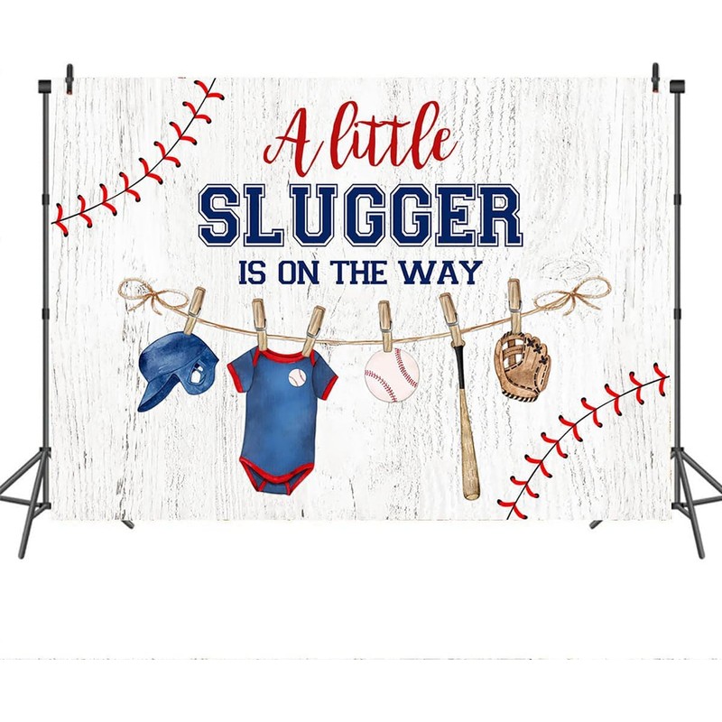 Mocsicka Baseball Shower Backdrop for Boys Sports Party Decoration -