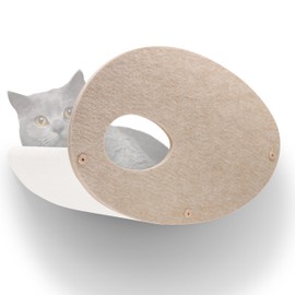 Cat Wall Add-on for Hammock Cat Wall Shelf by Pryde Pets - 100% PET Felt, Sustainable - Modular Cat Home Decor, Cat Furniture (Oatmeal)