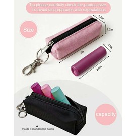 Meiiy Chapstick Holder Lip Balm Sleeve Pouch Lipstick Holder Bag Lip Gloss Holder With Hook Stocking Stuffers Gift for Women (2pcs)