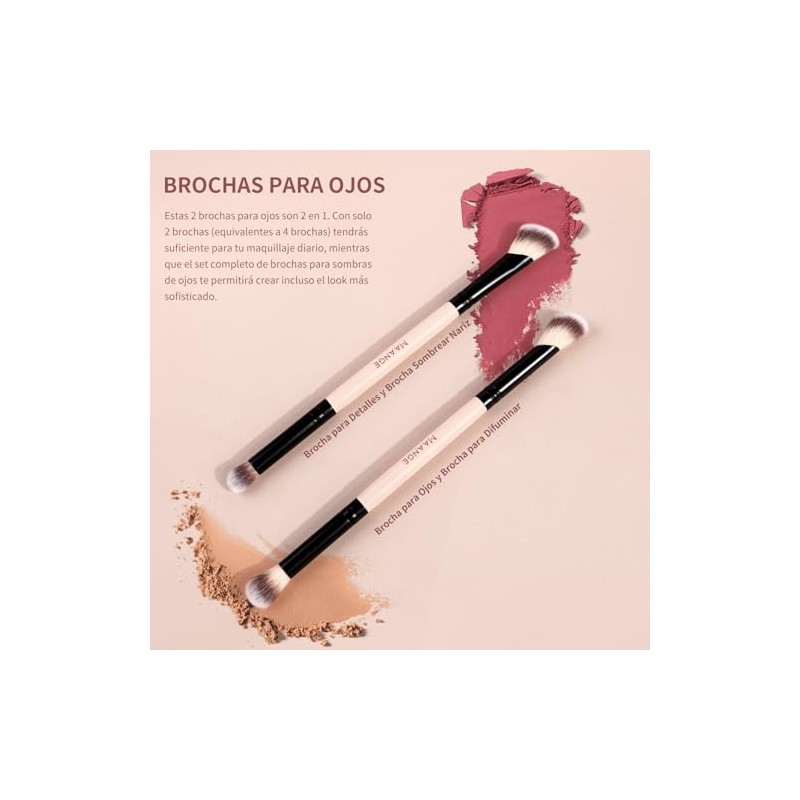 MAANGE Set de Brochas para Maquillaje 4PCS Brochas de Maquillaje