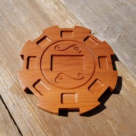 Domino Hub Mexican Train Dominoes Game Wood California Redwood Made in USA