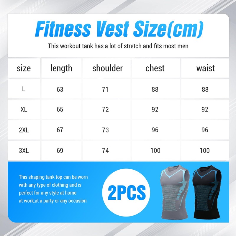 Ronronner 2 Pieces 2024 Ionic Shaping Vest, Ionic Shaping Men's