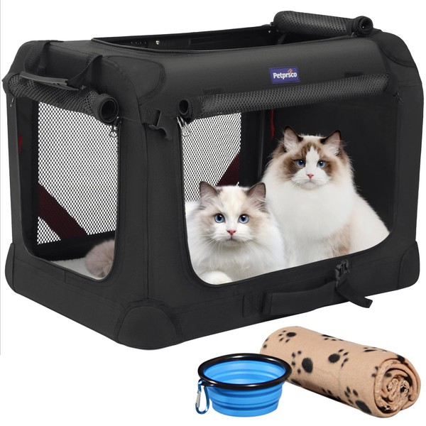Petprsco Large Cat Carrier for 2 Cats Small Medium Dogs,