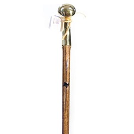 Walking Cane - Original Bubba Stik "Standard" Style Walking Stick with Brass Hame Handle. Made in Texas by Real Texans. (Jacobean, 39" Tall)