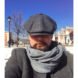 Little Lids Vintage Peaky Blinders Children's 100% Wool 8 Panel Black/White Herringbone Scally Newsboy Cap (Extra Small)