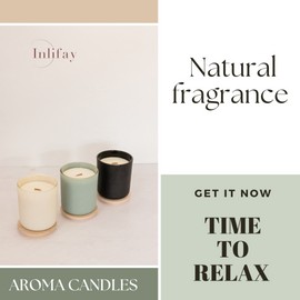 Inlifay Scented Candles Set, Aroma Therapy, Non-harmful, Natural Fragrance, Relaxation, Stress Relief - Self Care (3 pk, 15oz)
