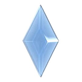 1-3/4"X 3" Blue Beveled Glass Diamonds - 10 Pieces