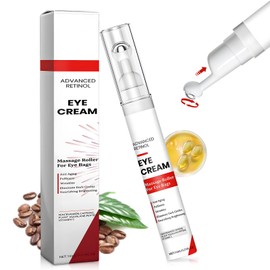 Allony Retinol Eye Cream 15 ml, Eye Cream Against Wrinkles and Dark Circles, Eye Cream Against Bags with 360° Eye Roller, Dark Circles Removal, Brightening Eye Area