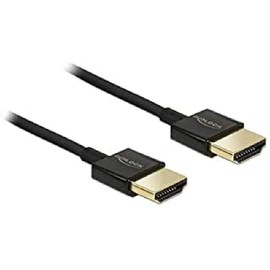 Delock High Speed HDMI Cable with Ethernet – HDMI-A Male to HDMI-A male 3D 4 K 1 m Slim Premium
