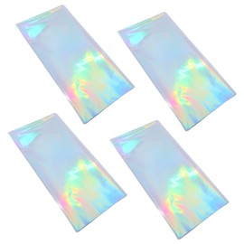 KONTONTY Plastic Tablecloth Set Iridescent Foil 4pcs Perfect for Wedding Party Festival Bachelorette Decorations