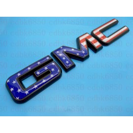 Auto Rear Color USA Flag Emblem Overlay 2019-2024 GMC Sierra 1500 2500HD 3500HD