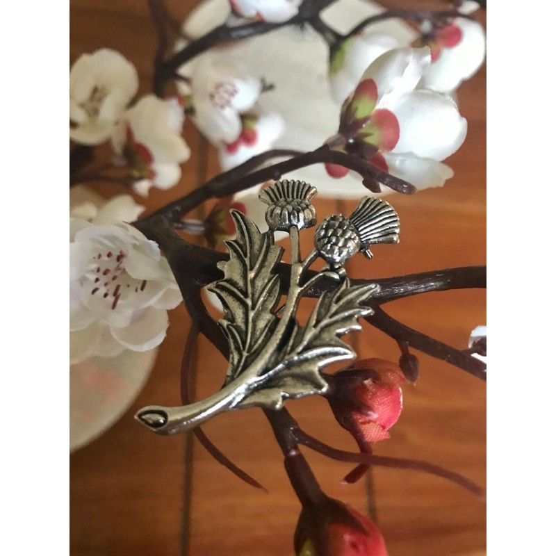 Scottish Thistle Brooch for Women, National Flower of Scotland Emblem