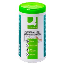 Moist Cleaning Cloths For Casing Cleaning Q-CONNECT Dispenser Tub 100pcs / Computer Accessories/Type-For Casings/Kind-Antistatic/Colour-White/Capacity (ml)-N.a.