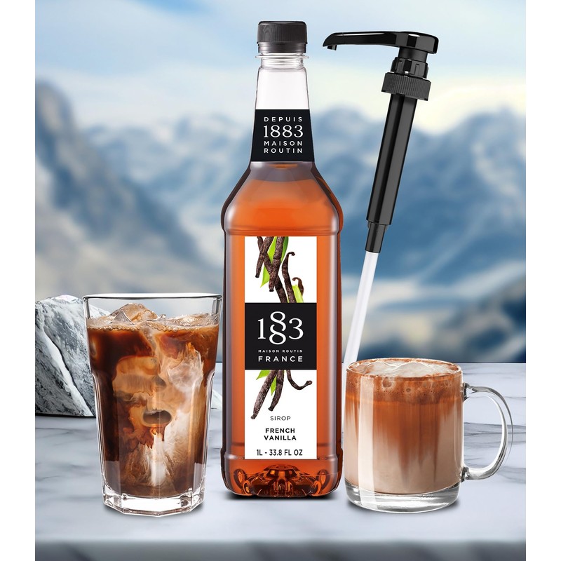 Vanilla Syrup for Coffee 33.8 Ounces with Pump - 1883