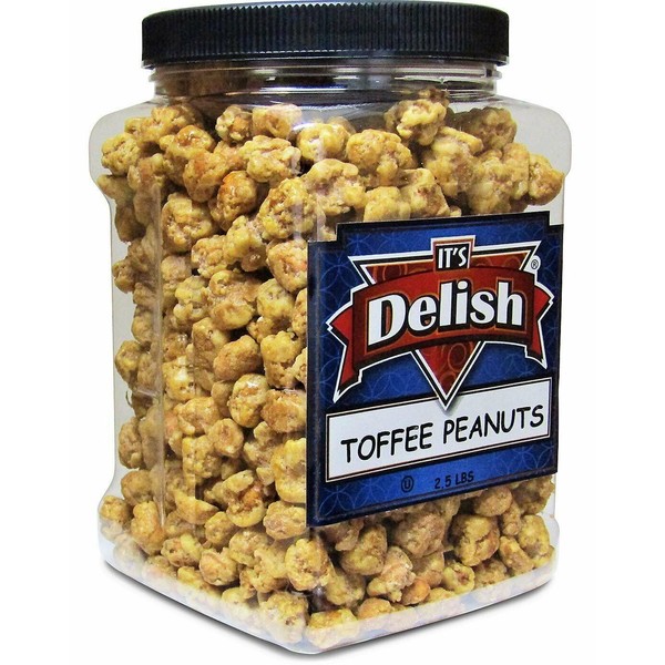 Gourmet Toffee Coated Peanuts by Its Delish - 2.5 LBS Jumbo Reusable...