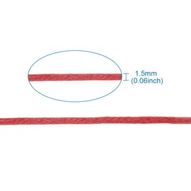100 Yards Waxed Cotton Cord Threads Red Braided Beading Cord Strings Bracelet Necklace Wire 1.5mm(0.06 inch) with Spool for Bracelets Necklace Jewelry Making Friendship Bracelet