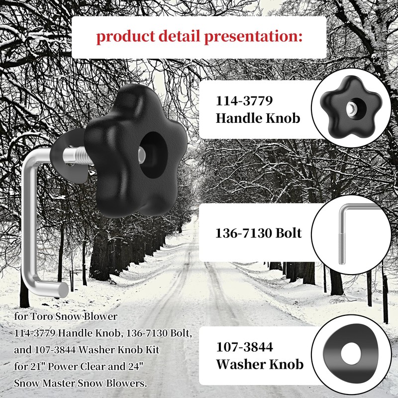114-3779 & 136-7130 & 107-3844 Snow Blower Handle Knob and