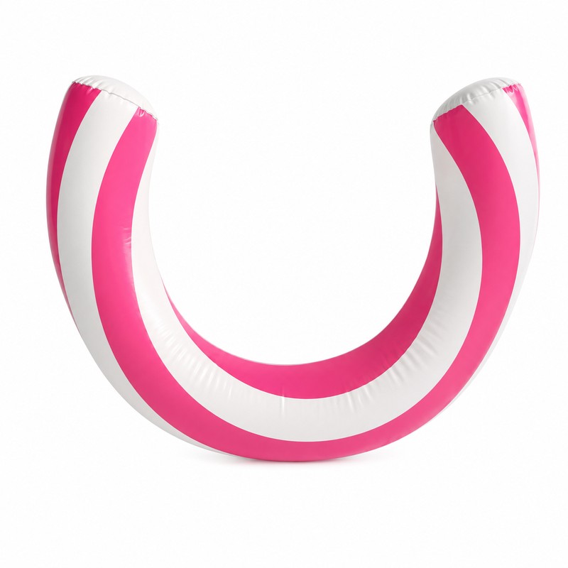 U-Shaped Inflatable Pool Float for Summer Fun – Striped PVC