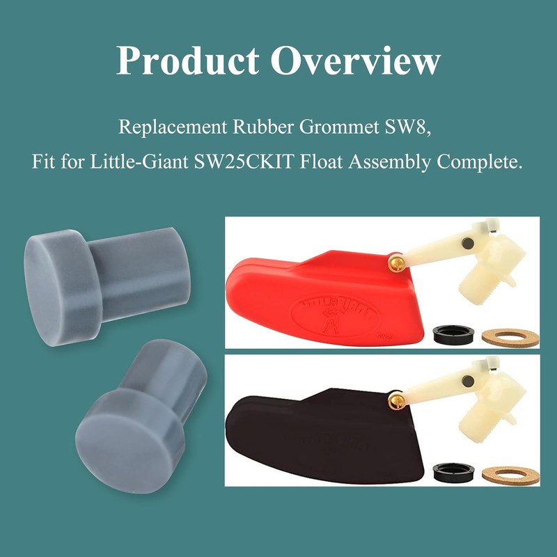 5 Pcs Rubber Grommet SW8, Fit for Little-Giant SW25CKIT Float