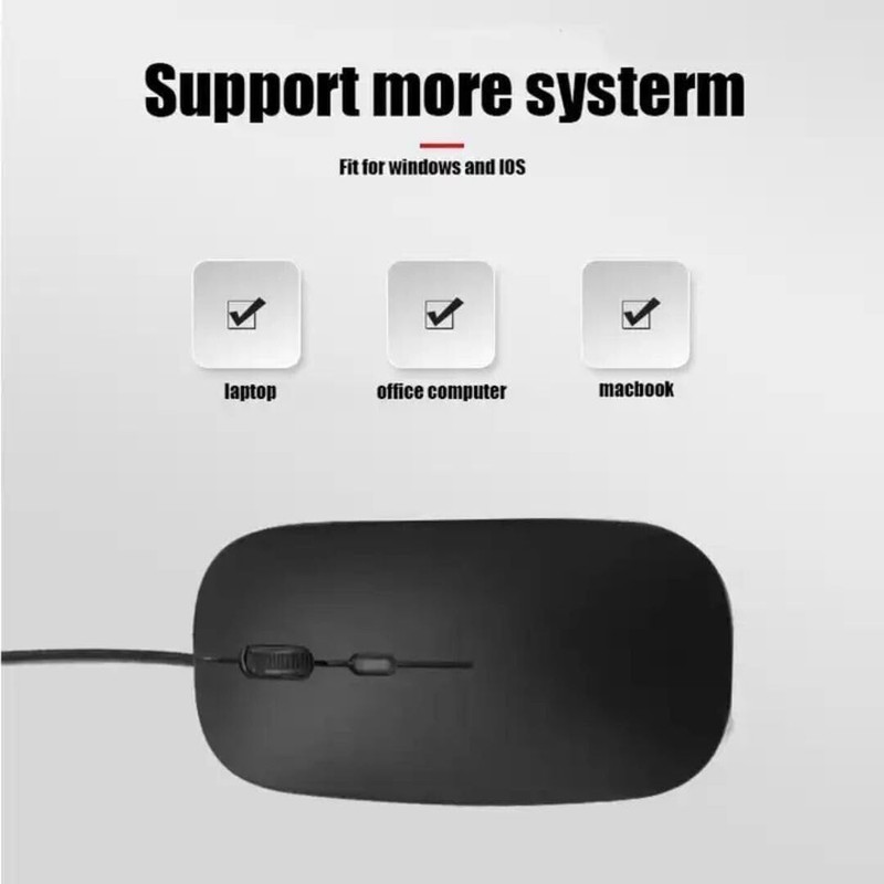 Usb Wired Mouse, Ultra-Slim USB Wire Mouse, 1600 DPI 2.4