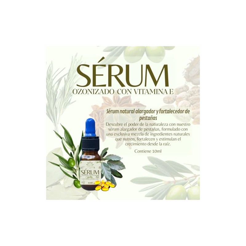 Serum ozonizado con vitamina E para pestañas y cejas fortalecedor