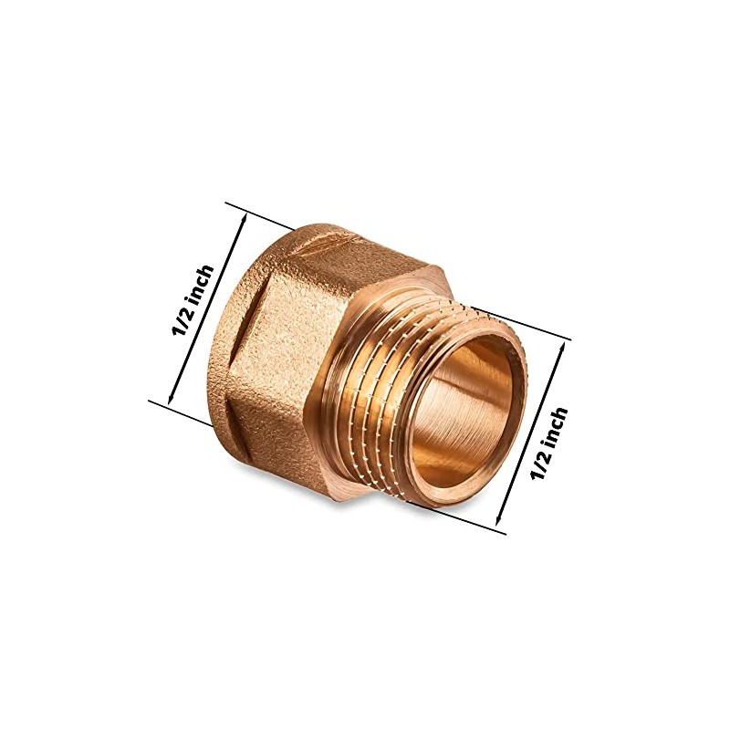 Adapter 1/2" Female x 1/2 “ Male Threaded Brass Pipe