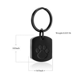Imrsanl Cremation Jewelry Urn Keychain for Ashes for Pet Keepsake Urn Key Chain for Ashes for Dog Cat Cremation Pendant Key Ring for Ashes (Black Pet Tag)