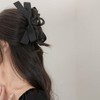 Allereya Black Bow Hair Clip Bow Claw Clip Satin Bow