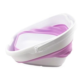 SAMMART 9.5L (2.5 gallon) Collapsible Rectangular Handy Bucket (White/Pale Purple)