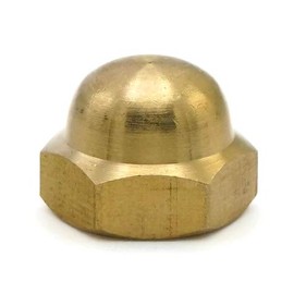 Cap Nuts Brass - #10/32 (3/8" Flats x 11/32" Height) Qty-100